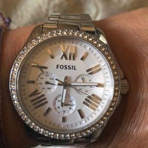 Fossil Cecile Silver Watch with Crystals